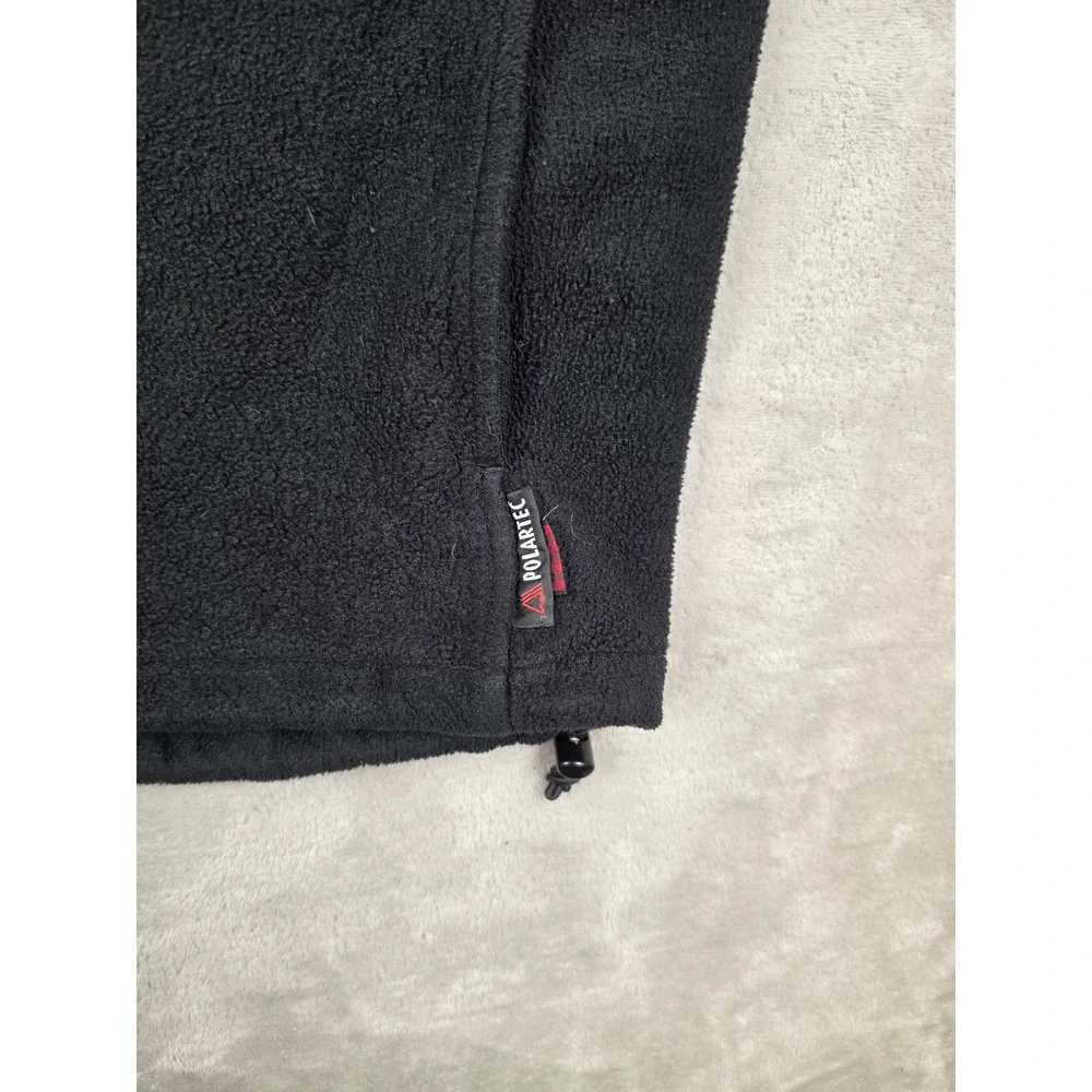 Woolrich Fleece Vest Men XL Black Polartec Full Zip Sleeveless Jacket Fits Short